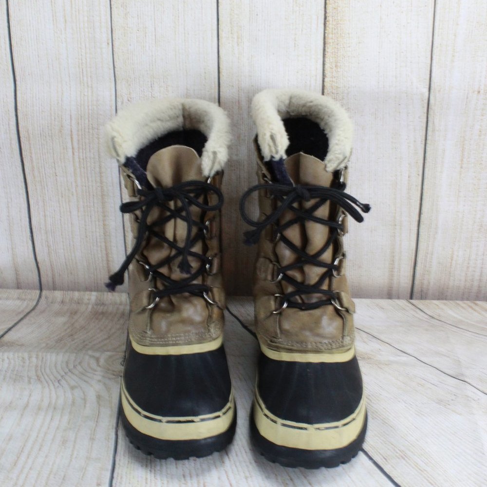 SOREL Caribou Lined Lace-up Winter Boots Size - Picture 5 of 10